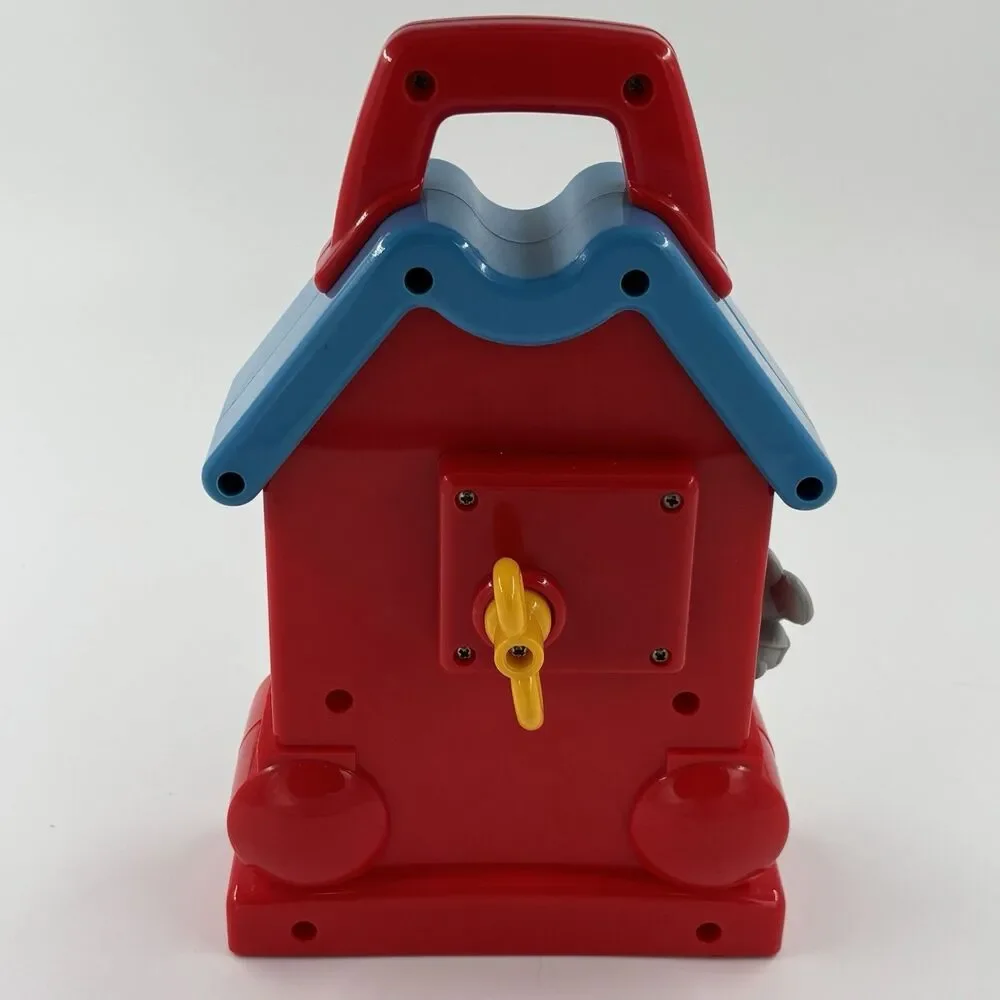 Vintage Fisher Price 1994 Wind-Up Music Teaching Clock Toy Red Blue Works